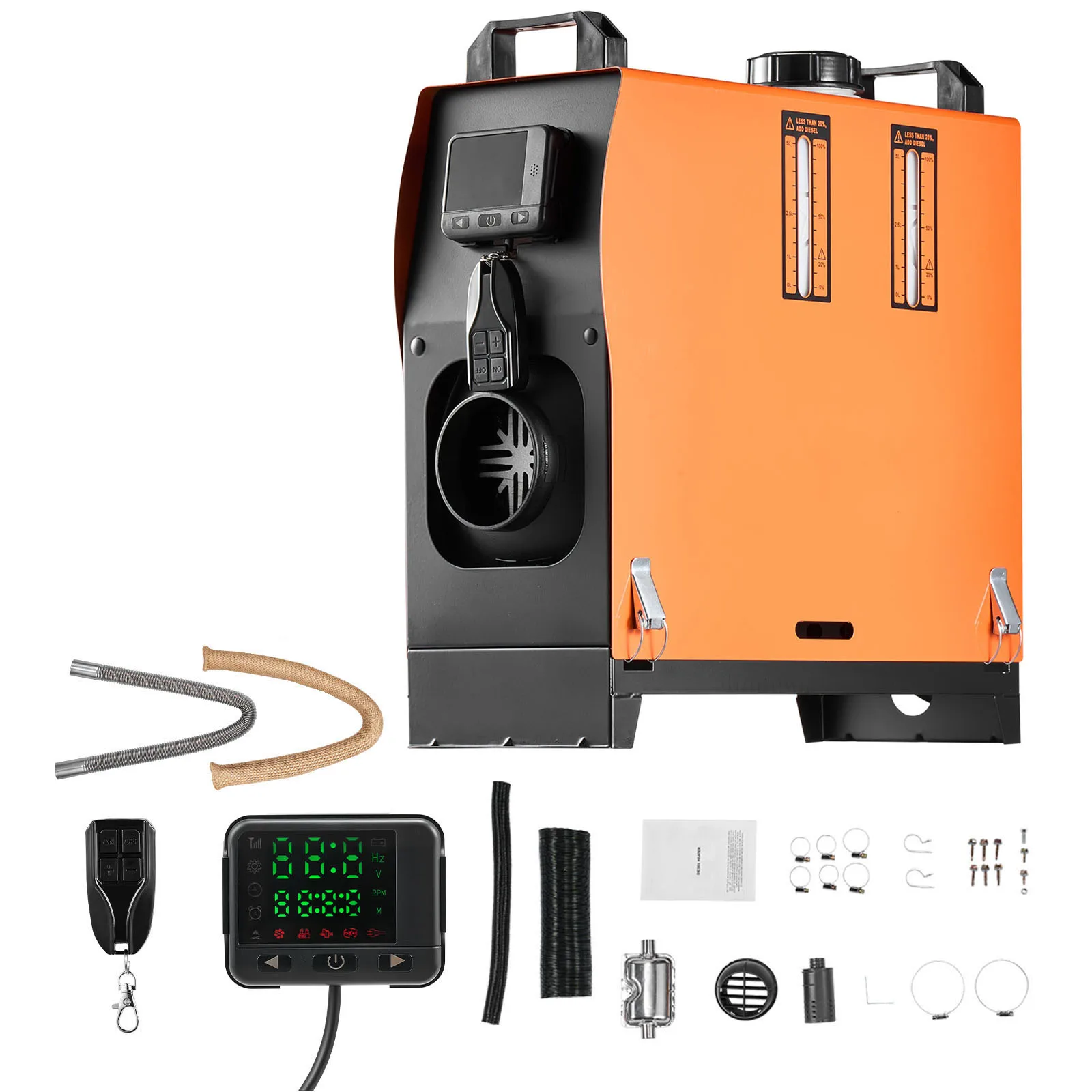 SucceBuy Diesel Heater 8KW Diesel Air Heater z panelem LCD i pilotem zdalnego sterowania Nagrzewnica postojowa Niski poziom hałasu dla ciężarówki z przyczepą łodzi