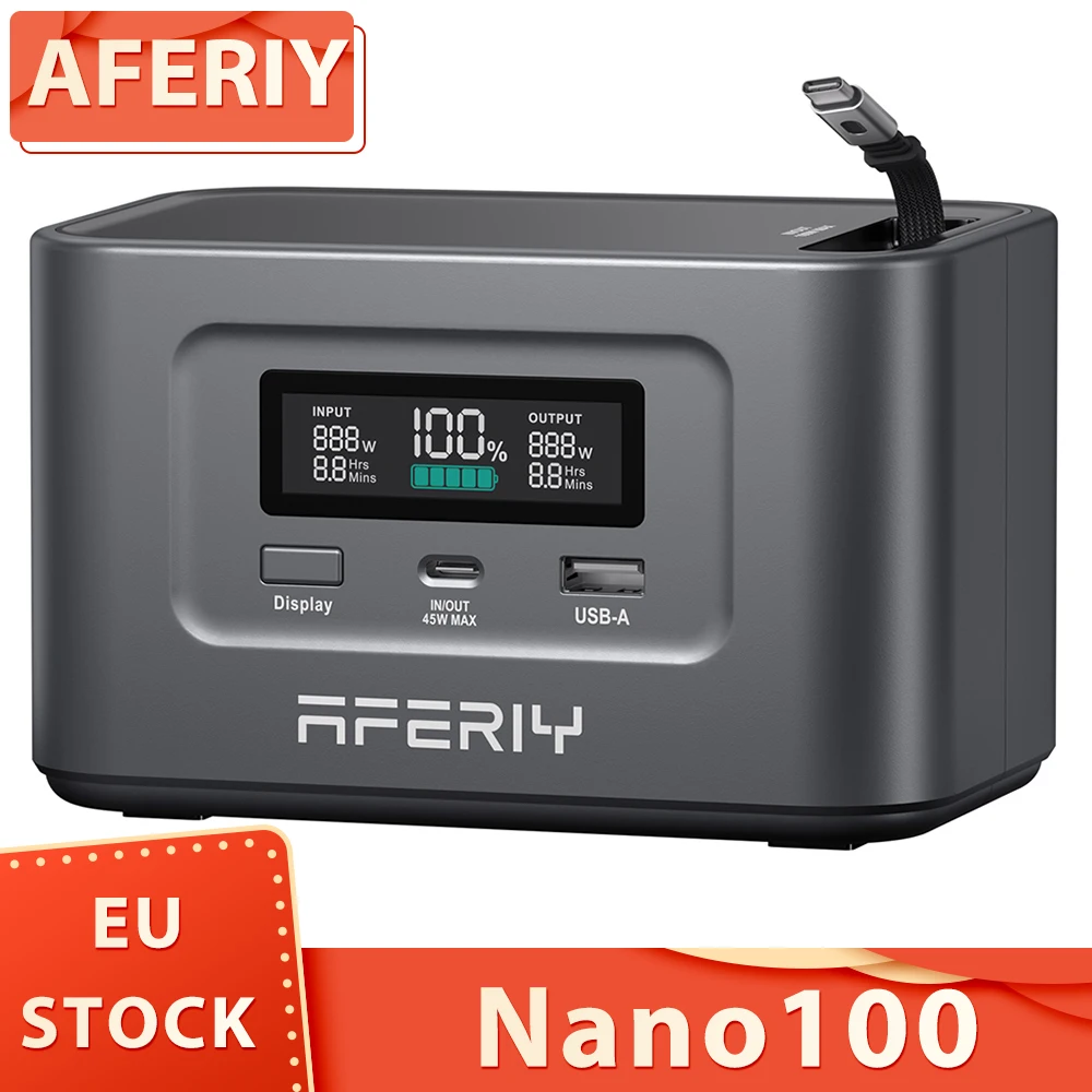 Przenośna stacja zasilania AFERIY Nano100, 100 W 99,2 Wh