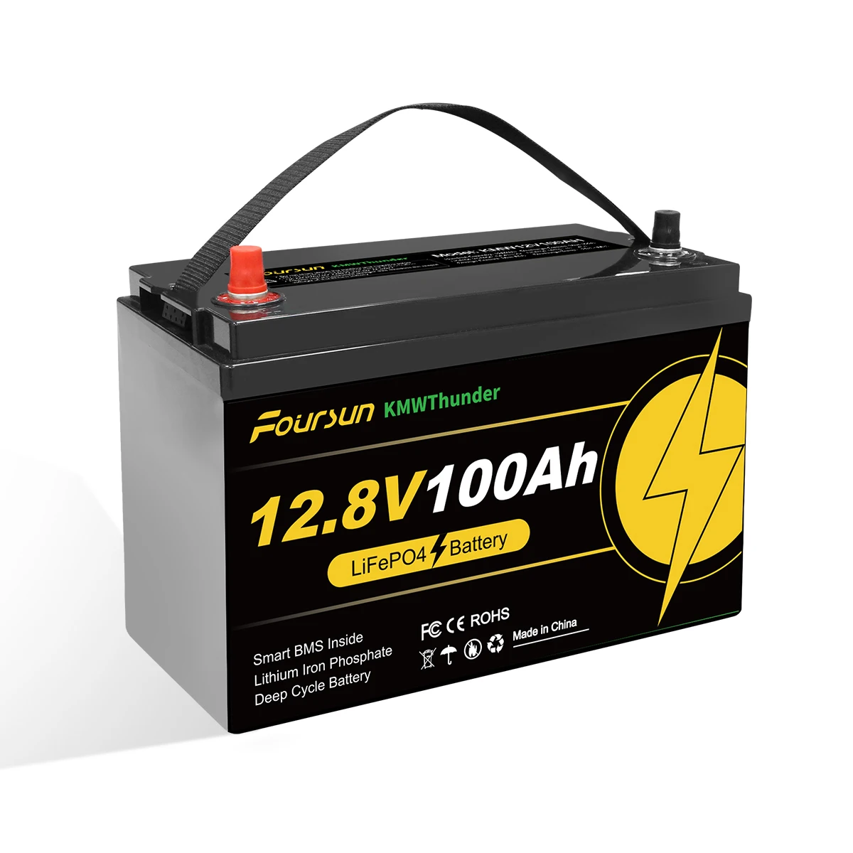 Akumulator LiFePO4 Foursun 12V 100Ah/200Ah/300Ah z ochroną BMS na niskie temperatury, ponad 4500 cykli do kamperów/solarów/kempingów